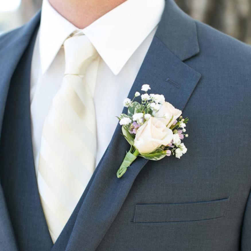 Wedding boutonnière on groom