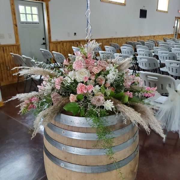 whiskey barrel centerpiece